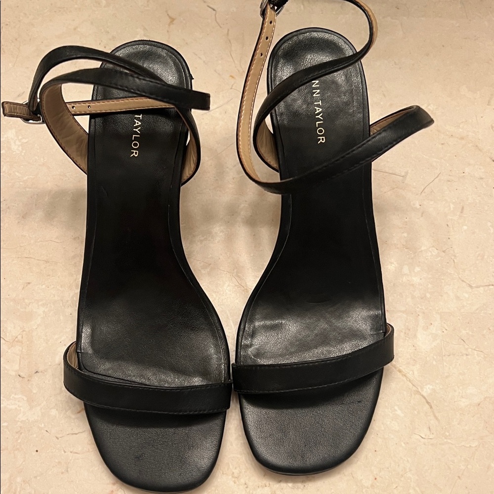 Ann Taylor Elegant Black Strappy Sandals